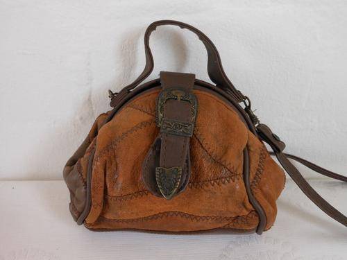 VINTAGE GENUINE LEATHER PATCH MINI SLING CROSSBODY BAG HANDBAG