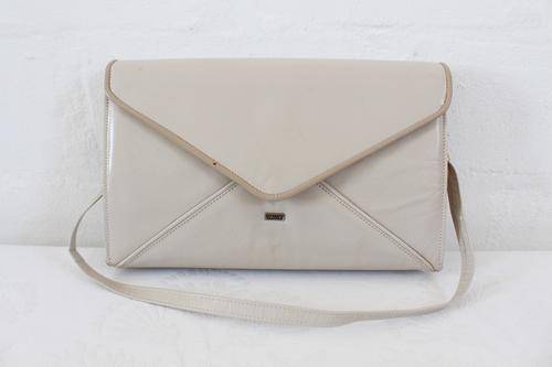 *BALLY* DESIGNER VINTAGE GENUINE LEATHER CREAM HANDBAG BAG
