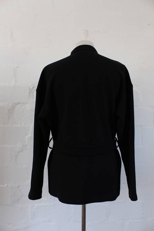 *FLASH SALE - 50% OFF!* *STILE BENETTON* DESIGNER BLACK TIE WAIST COAT JACKET - SIZE 10