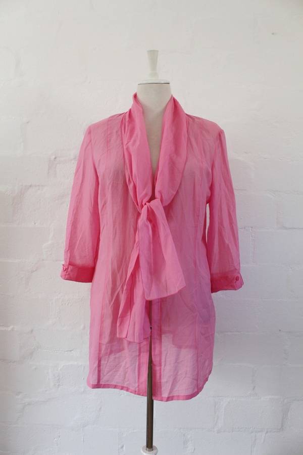 *EUGEN KLEIN* DESIGNER PINK COTTON BLOUSE SHIRT TOP - SIZE 14