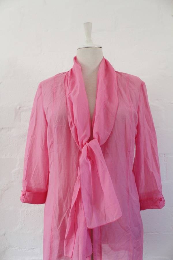 *EUGEN KLEIN* DESIGNER PINK COTTON BLOUSE SHIRT TOP - SIZE 14