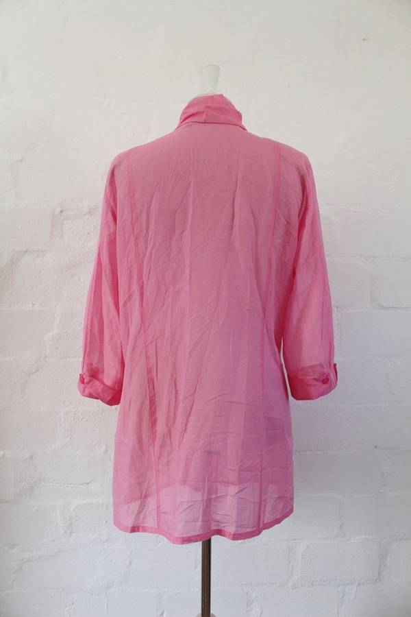 *EUGEN KLEIN* DESIGNER PINK COTTON BLOUSE SHIRT TOP - SIZE 14