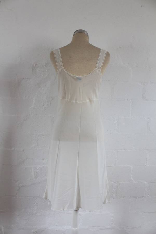 VINTAGE LACE CREAM SLIP DRESS CHEMISE NIGHTIE LINGERIE - SIZE 8