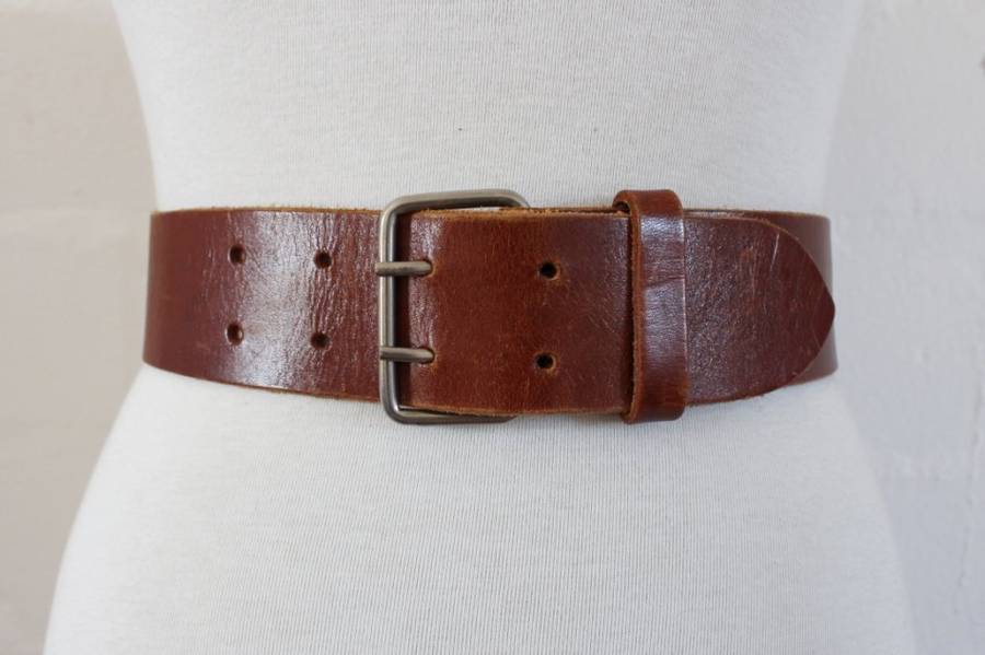 GENUINE LEATHER VINTAGE BROWN WAIST BELT