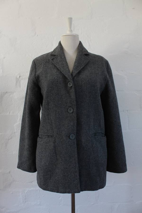 *SUMMER SALE - 50% OFF!* WOOL GREY BLAZER JACKET COAT - SIZE 10