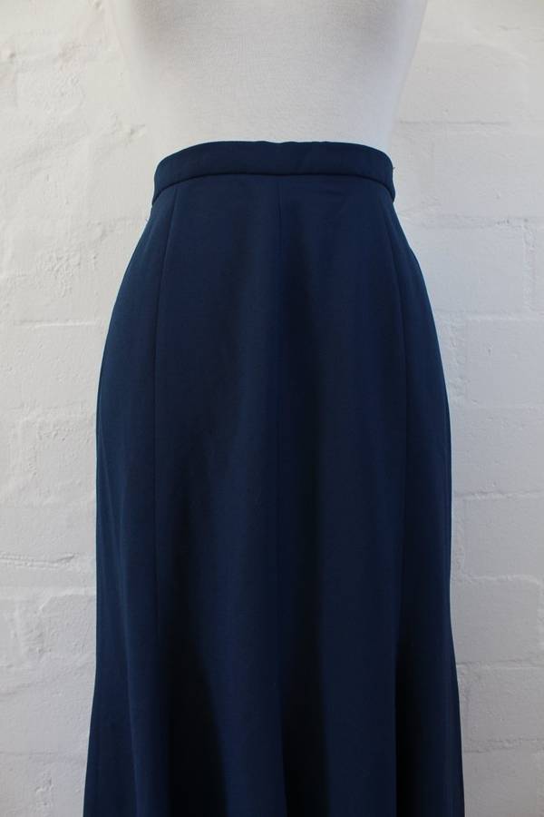 *SUMMER SALE - 50% OFF!* VINTAGE NAVY BLUE HIGH WAIST FLARED MAXI SKIRT - SIZE 10