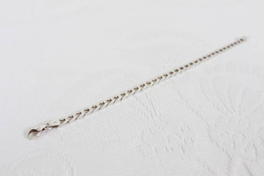 VINTAGE STERLING SILVER ITALY CHAIN LINK BRACELET BANGLE