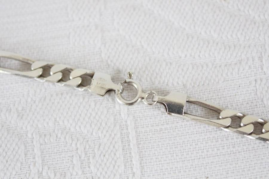 STERLING SILVER VINTAGE WIDE CHUNKY CHAIN NECKLACE