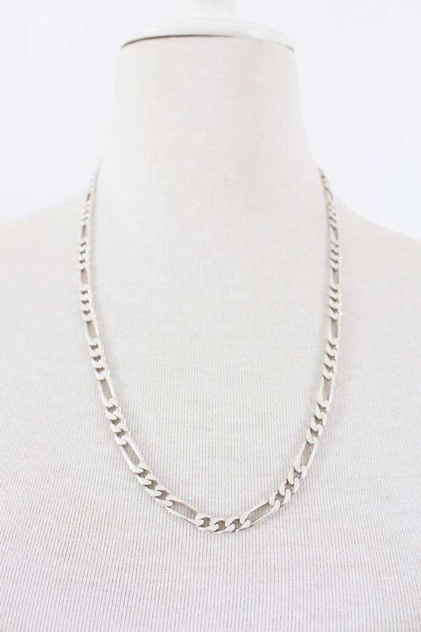 STERLING SILVER VINTAGE WIDE CHUNKY CHAIN NECKLACE