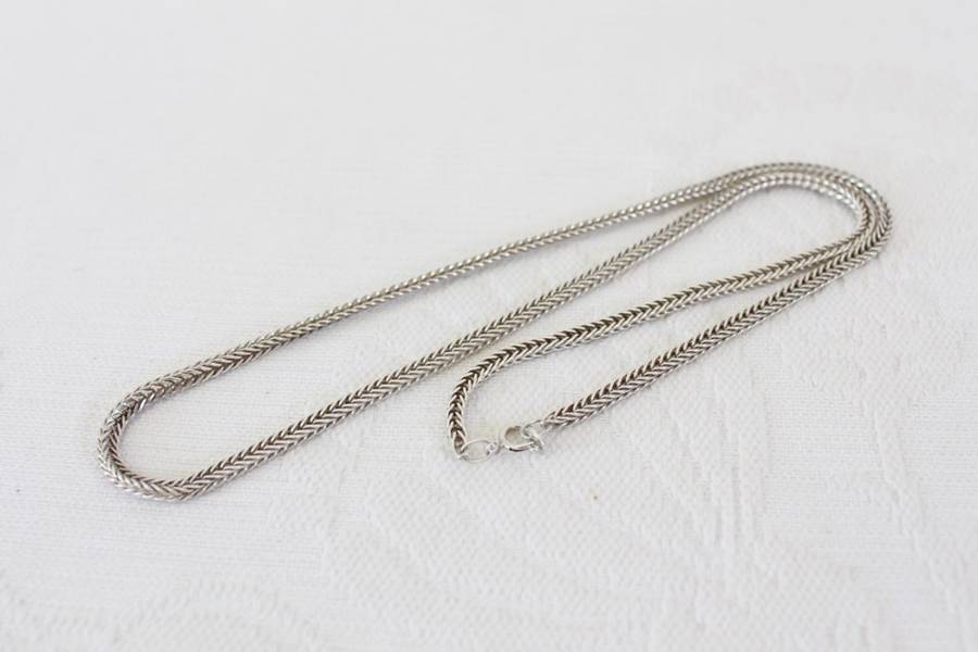 STERLING SILVER VINTAGE ROPE CHAIN NECKLACE