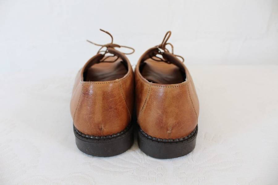 VINTAGE GENUINE LEATHER BROWN TAN OXFORD SHOES - SIZE 5