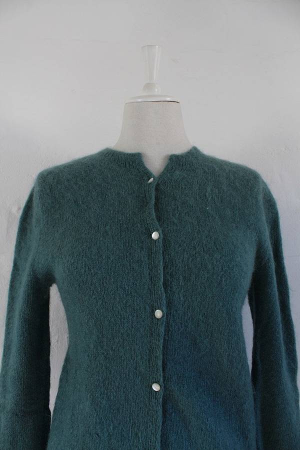 VINTAGE WOOL GREEN CARDIGAN SWEATER JERSEY - SIZE S