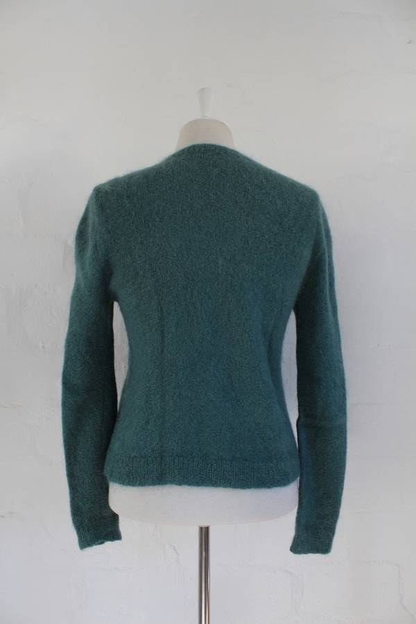 VINTAGE WOOL GREEN CARDIGAN SWEATER JERSEY - SIZE S