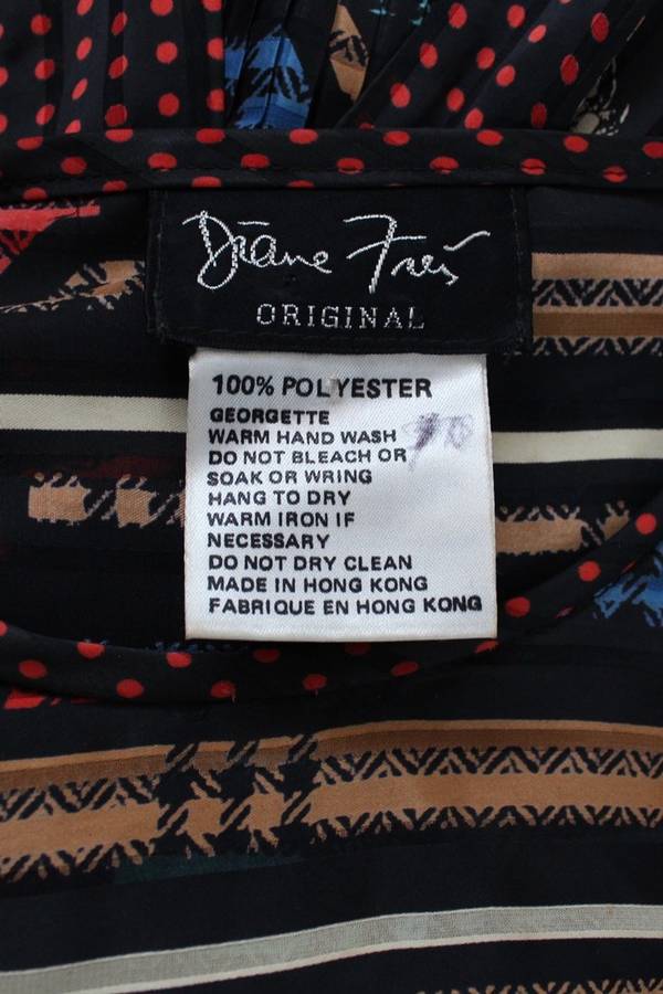 *DIANE FREIS* DESIGNER VINTAGE BLACK PRINTED COCKTAIL DRESS - SIZE 12