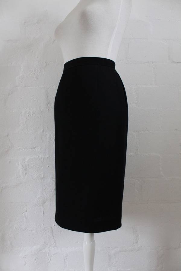 *UNGARO SOLO DONNA PARIS* BLACK WOOL PENCIL SKIRT - SIZE 10