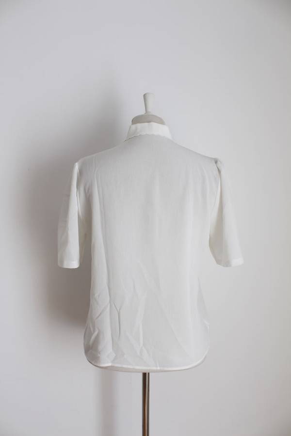 VINTAGE EMBROIDERED FLORAL PLEATED BLOUSE SHIRT TOP - SIZE 12