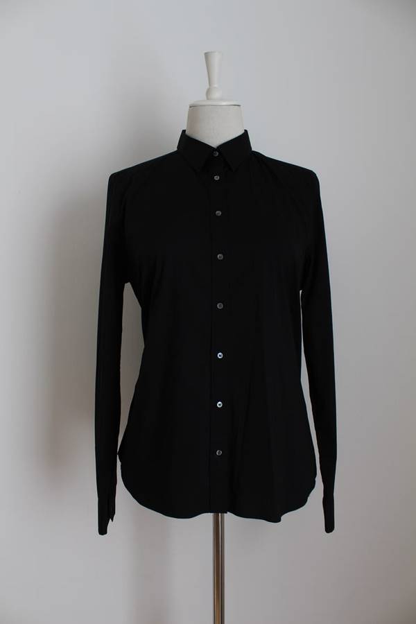 *COUNTRY ROAD* BLACK COTTON SHIRT TOP BLOUSE - SIZE 12/ 14