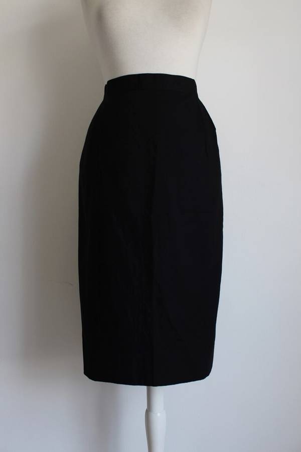 VINTAGE 100% COTTON TAILORED PENCIL SKIRT - SIZE 12