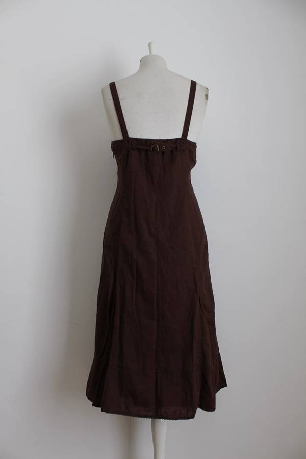 *ESPRIT* DESIGNER LINEN COTTON BROWN DAY DRESS - SIZE 14