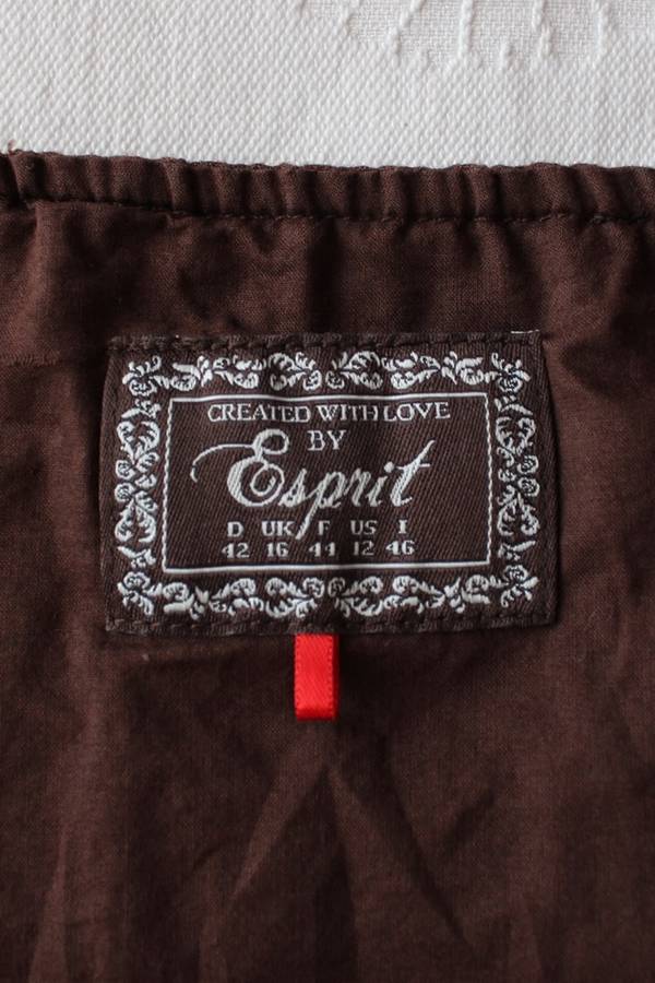 *ESPRIT* DESIGNER LINEN COTTON BROWN DAY DRESS - SIZE 14