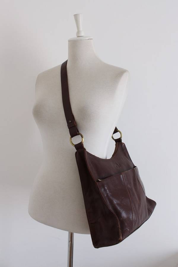 GENUINE LEATHER BROWN TOTE HANDBAG BAG