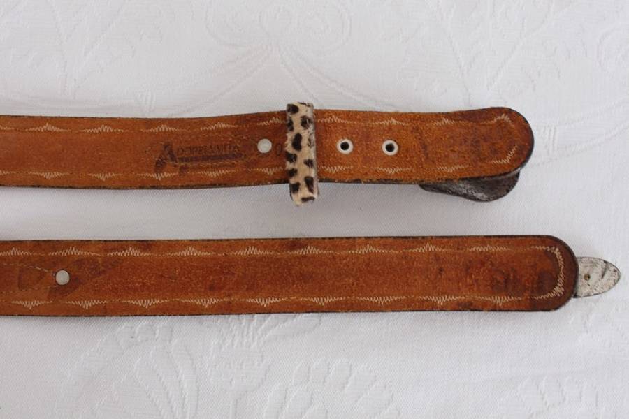 VINTAGE GENUINE LEATHER LEOPARD PRINT WESTERN BELT