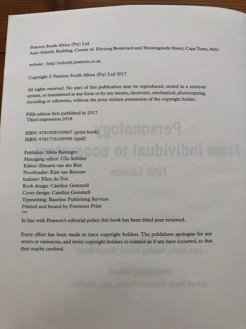 PERSONOLOGY: FROM INDIVIDUAL TO ECOSYSTEM - C. MOORE, 5TH EDITION