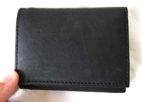 **GENUINE LEATHER** HANDCRAFTED BLACK TRI-FOLD MEN'S WALLET BRAND NEW