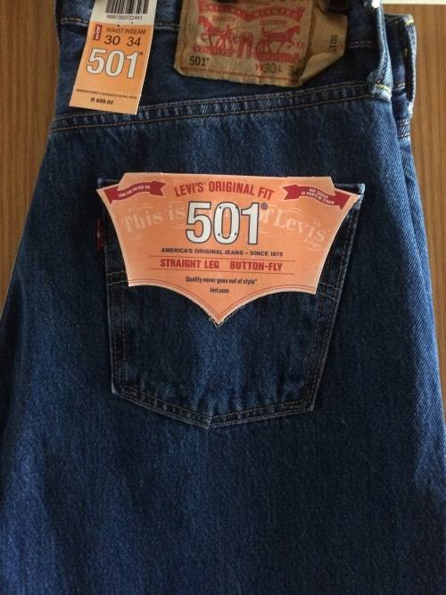 Levi's 501 Straight Leg Mens Jeans Blue W30 L34