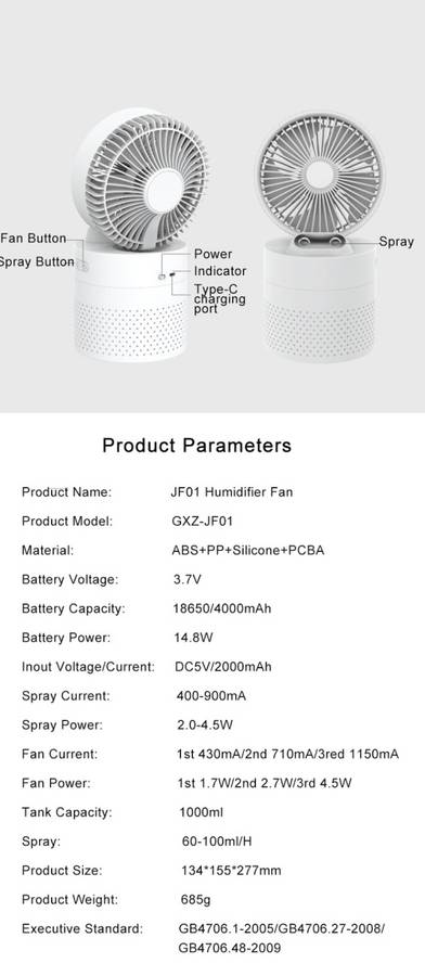 Portable Humidifier (+Fan)