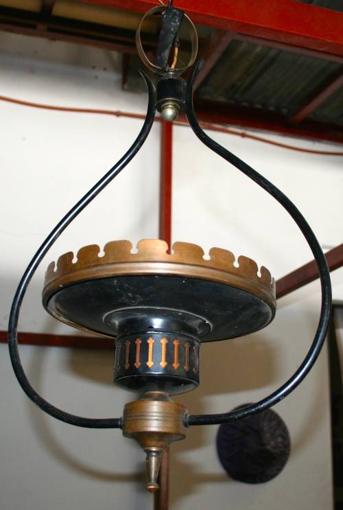 WOW!!! AN EXQUISITE COPPER, WROUGHT IRON CEILING LIGHT  AWESOME!!!