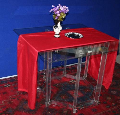 WOW WHAT A STYLISH SQUARE GLASS 4 SEATER TABLE THE BASE BE DESIGNED WITH PERSPEX & ALUMINUM