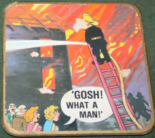 8 VINTAGE FUNNY CHARACTER COASTERS - SOME ARE BIT WORN - BUT SO FUNNY - 1 BID TO TAKE THEM ALL