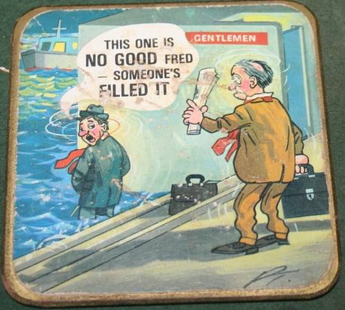 8 VINTAGE FUNNY CHARACTER COASTERS - SOME ARE BIT WORN - BUT SO FUNNY - 1 BID TO TAKE THEM ALL