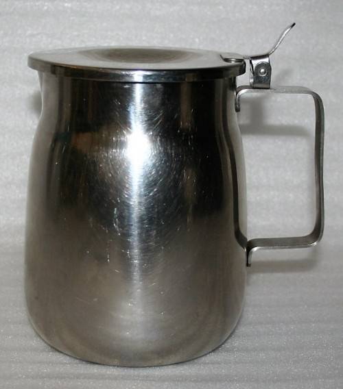 A FANTASTIC VINTAGE SILVER STAINLESS STEEL 18-8 - FOR WATER/Milk/Juice Jug With Flip Lid