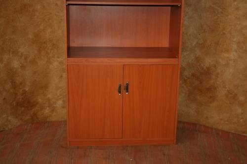 A LARGE CHERRY WOOD CUPBOARD PERFECT FOR OFFICE OR YOUR BOOK COLLECTION