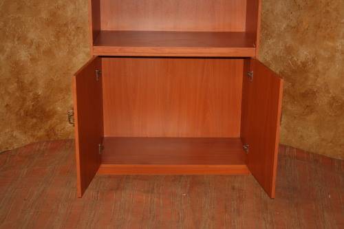 A LARGE CHERRY WOOD CUPBOARD PERFECT FOR OFFICE OR YOUR BOOK COLLECTION