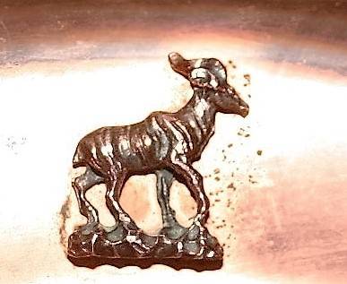 A Gorgeous Copper Oval Decorative Plate or Sandwich Tray with a Kudu Emblem!!!