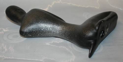Vintage Ceramic sculpture of a nude lady silver ceramic.  This beautiful piece has a silver color