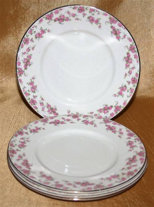 Four Gorgeous Fine Porcelain Myott Staffordshire Side Plates made in England Stunning Roses BID EACH