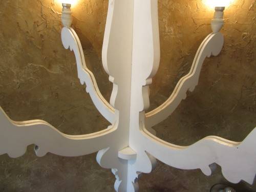 WOW A GORGEOUS WOODEN 5 TIER CHANDELIER STUNNING SHABBY CHIC LIGHT FITTINGS!!!