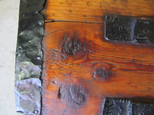 AN EXQUISITE ANTIQUE "CAMEL-BACK/SHIPS" OREGON TRAVEL TRUNK/ CHEST WITH METAL HANDLES LOTS OF METAL