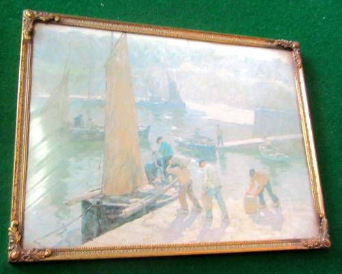 WOW THIS IS STUNNING - VINTAGE NAUTICAL PRINT IN A ANTIQUE BRASS METAL FRAME