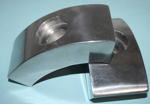 TWO STUNNING SILVER METAL CANDLE HOLDERS - NORMAL OR TEA LIGHT CANDLES - BID PER EACH