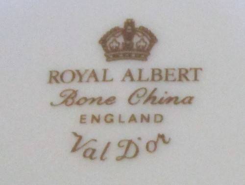This Royal Albert pattern is named Val D'or, which means Valley of Gold Trio Set