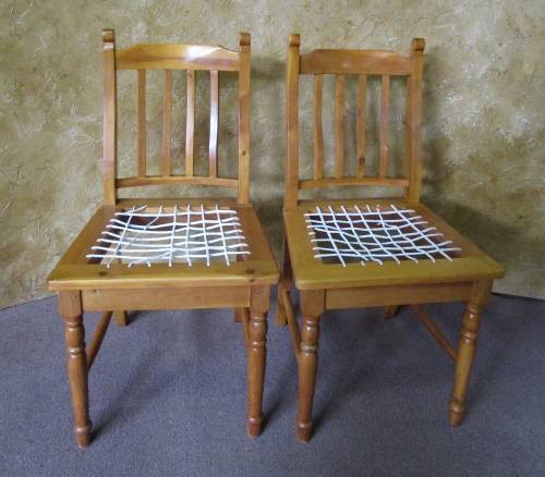 TWO GORGEOUS COTTAGE STYLE SOLLID WOOD RIEMPIE CHAIRS  BID PER EACH