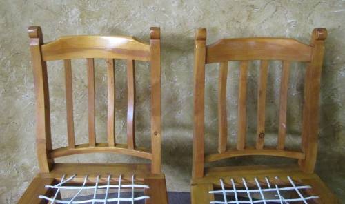 TWO GORGEOUS COTTAGE STYLE SOLLID WOOD RIEMPIE CHAIRS  BID PER EACH