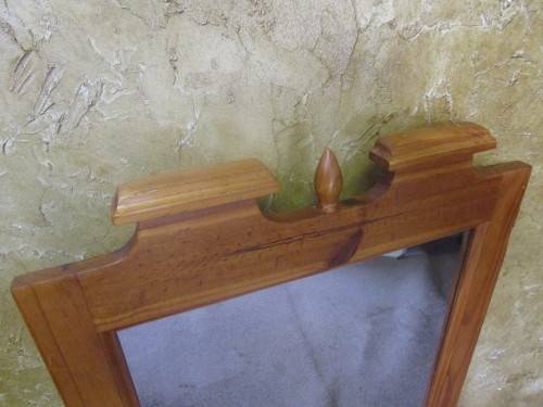A MAGNIFICENT SOLLID WOOD LONG MIRROR WITH STUNNING DETAIL AT THE TOP