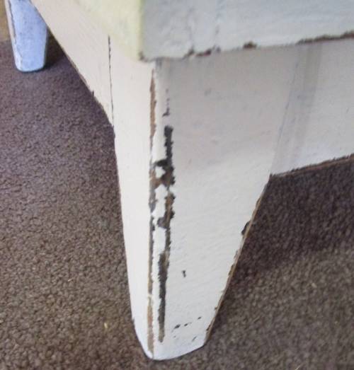 A VERY TRENDY SHABBY CHIC BEDSIDE CABINET WITH ONE DRAWER WORN OVER THE AGES