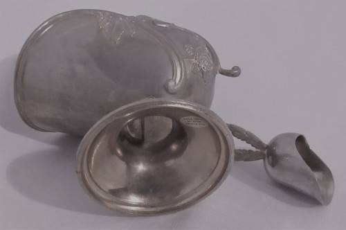 A SUPERB Vintage Silver Plate Scuttle Sugar Cube Bowl Scoop Set with a Floral Etching